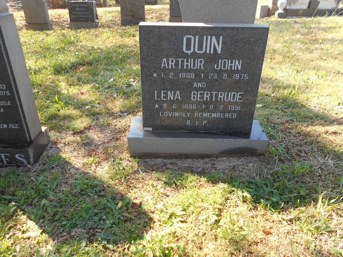 QUIN Arthur John 1888-1975 &amp; Lena Gertrude 1896-1991