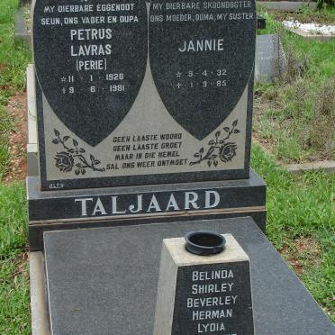 TALJAARD Petrus Lavras 1926-1981 &amp; Jannie 1932-1985