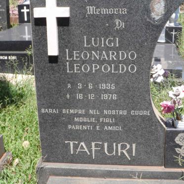 TAFURI Luigi Leonardo Leopoldo 1935-1976
