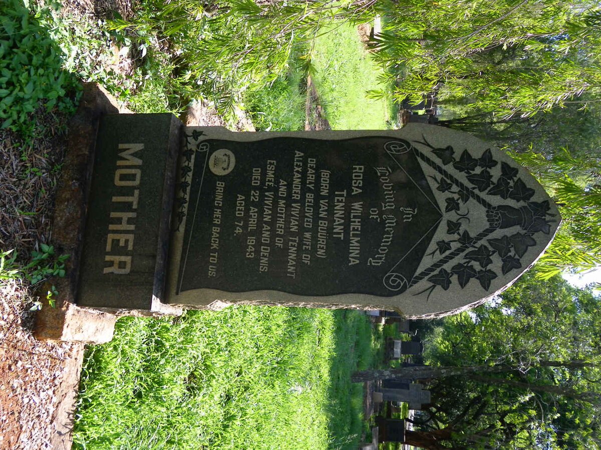 TENNANT Rosa Wilhelmina nee VAN BUUREN -1943