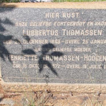 THOMASSEN Lubbertus 1863-1949 &amp; Henriette HOOGENDYK 1872-1961