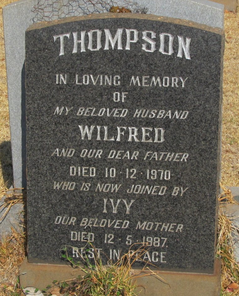 THOMPSON Wilfred -1970 &amp; Ivy -1987