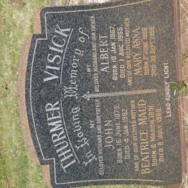 THURMER John 1873-1962 &amp; Beatrice Maud 1891-1988 :: VISICK Albert 1867-1955 &amp; Mary Anna 1866-1958