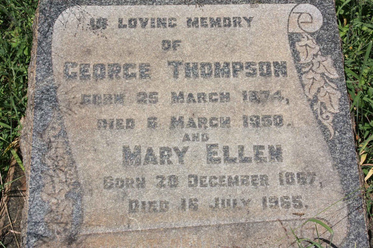 THOMPSON George 1874-1950 &amp; Mary Ellen 1887-1965