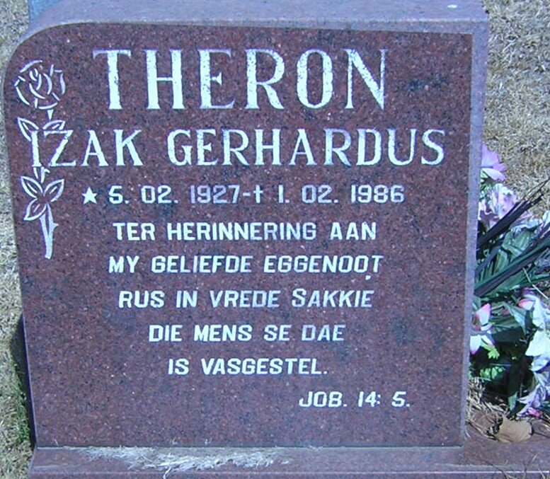 THERON Izak Gerhardus 1927-1986