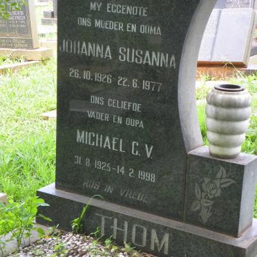 THOM Michael C.V. 1925-1998 &amp; Johanna Susanna 1926-1977