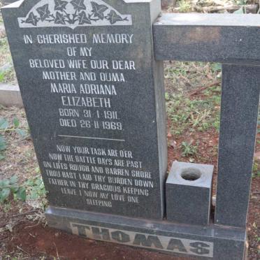 THOMAS Maria Adriana Elizabeth 1911-1969