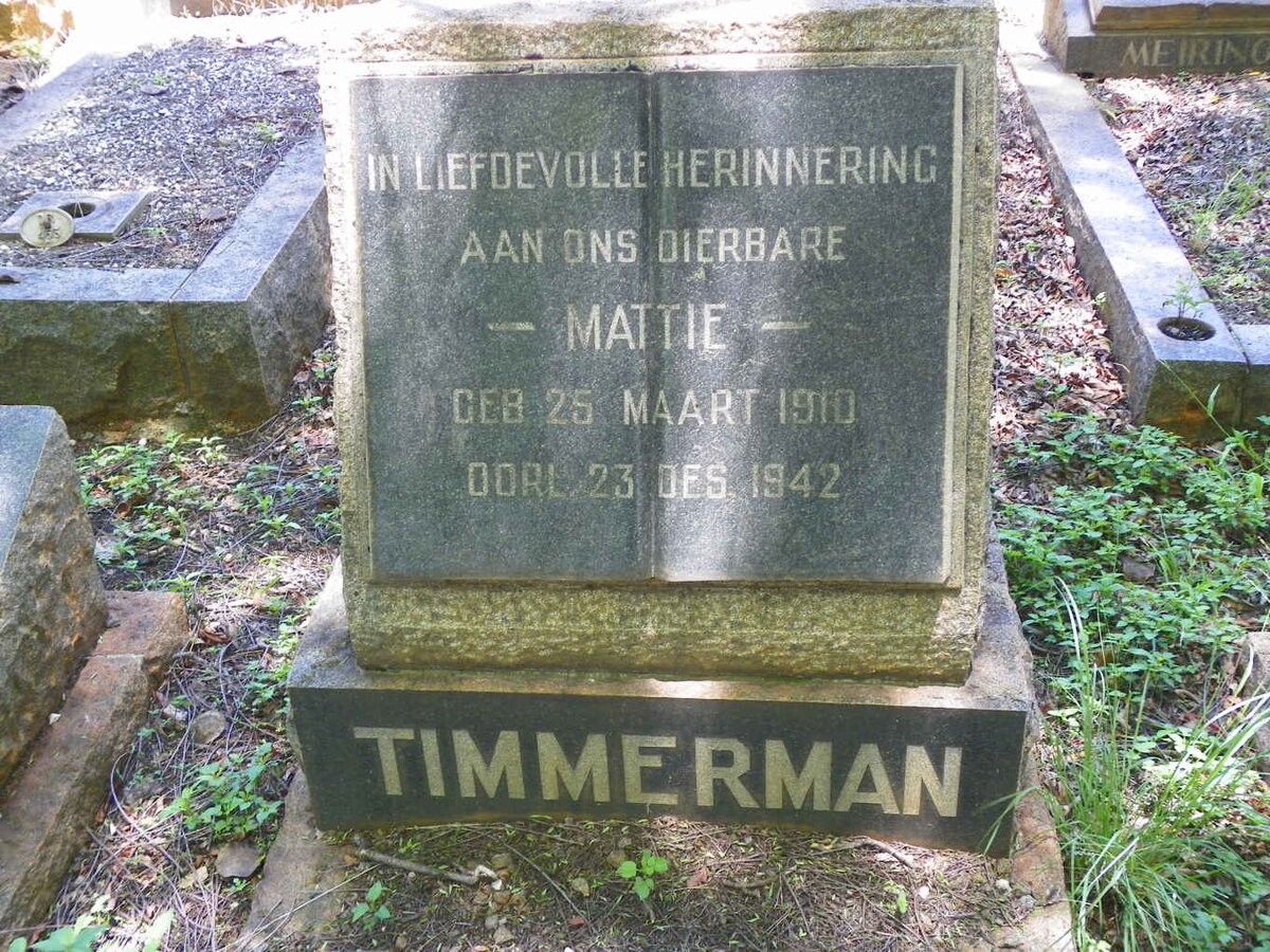 TIMMERMAN Mattie 1910-1942