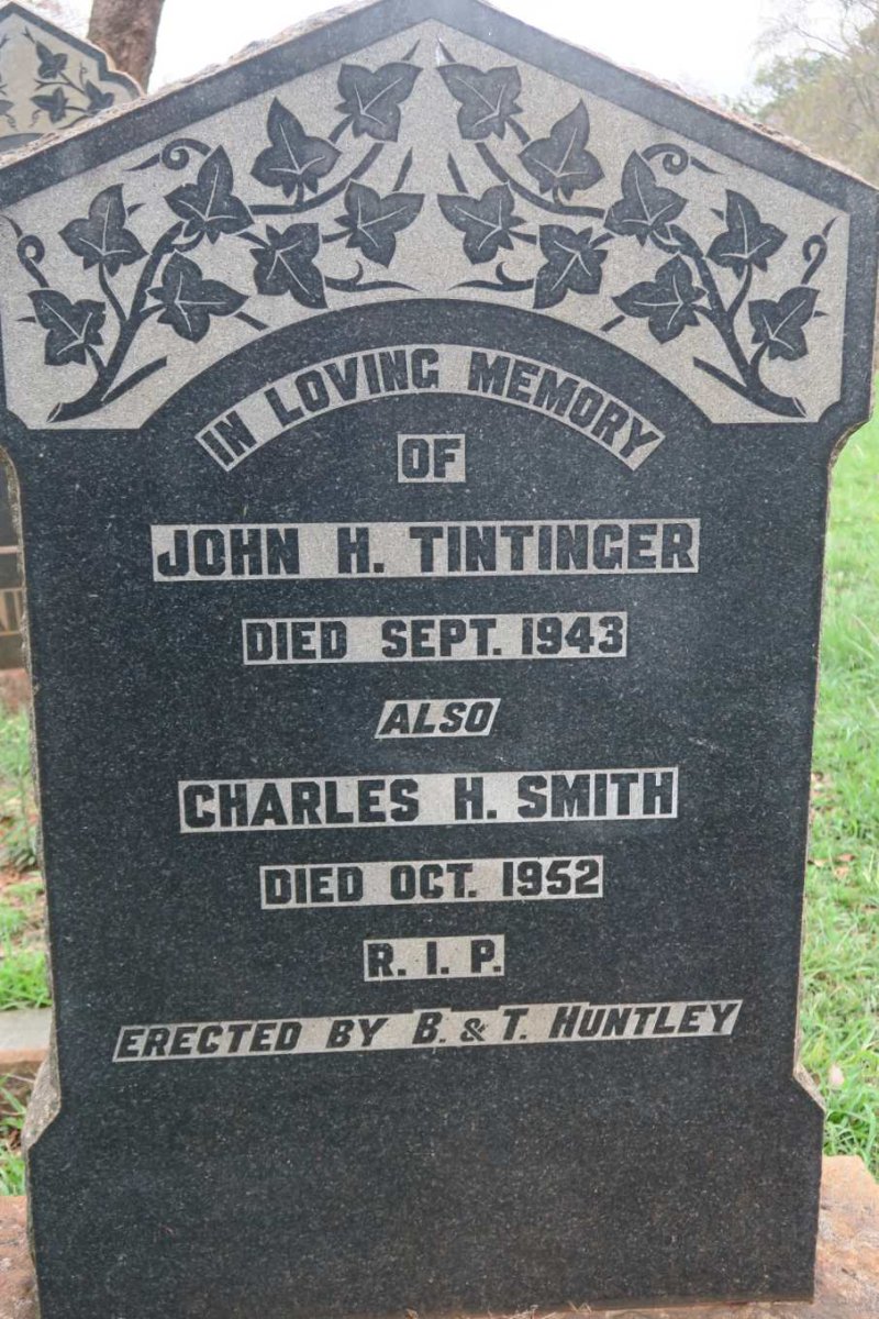 TINTINGER John H. -1943 :: SMITH Charles H. -1952