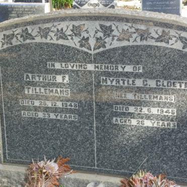 TILLEMANS Arthur F. -1948 :: CLOETE Myrtle G. nee TILLEMANS -1946