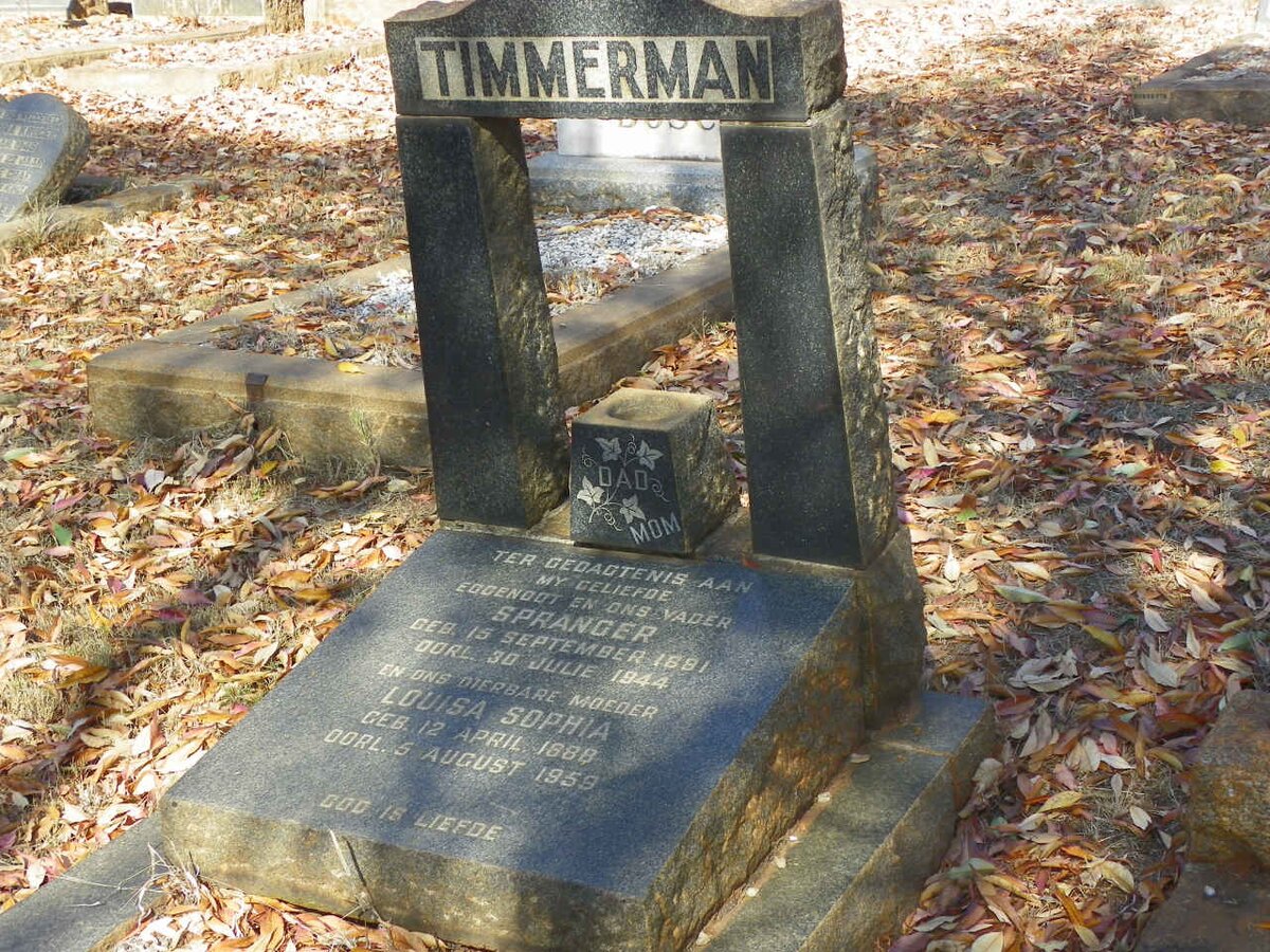 TIMMERMAN Spranger 1881-1944 &amp; Louisa Sophia 1888-1959