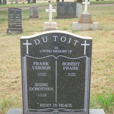 TOIT Frank Vernon, du 1930-1963 &amp; Irene Dorothea 1928-2000 :: DU TOIT Robert Frank 1954-1978