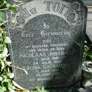 TOIT Nicolaas Johannes, du 1881-1966 &amp; Louisa Catharina 1891-1975