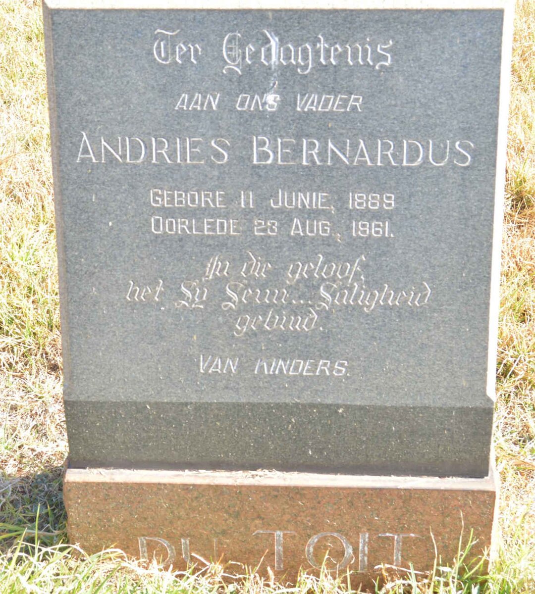 TOIT Andries Bernardus, du 1889-1961