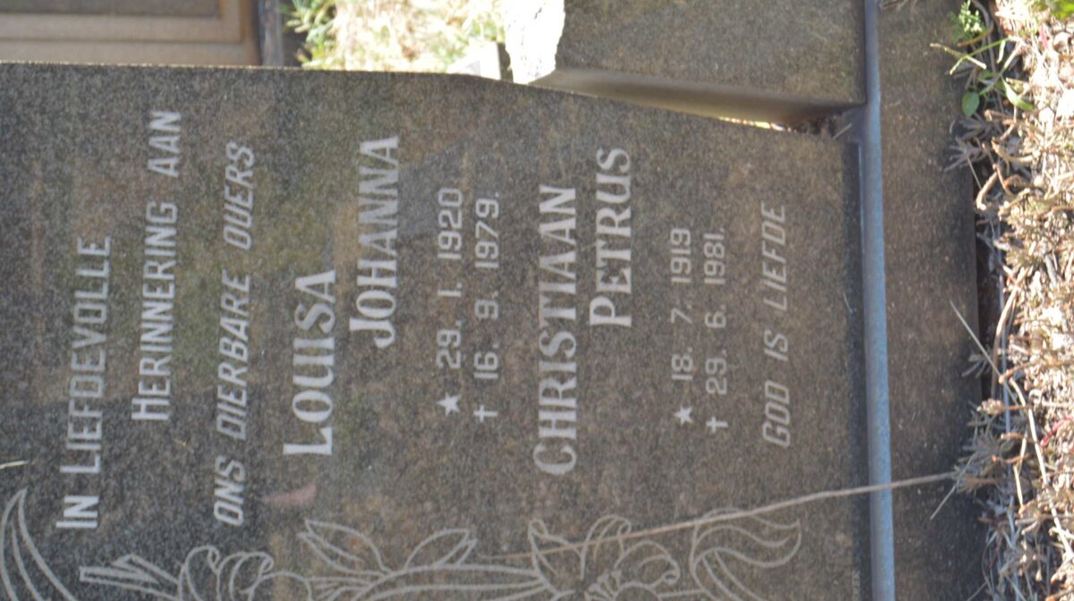 TOIT Christiaan Petrus, du 1919-1981 &amp; Louisa Johanna 1920-1979