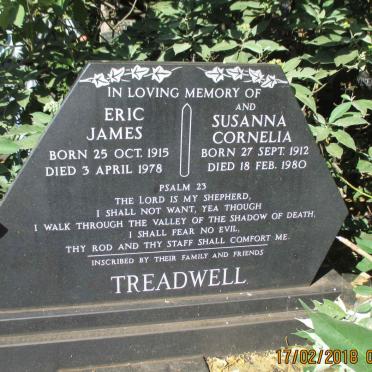 TREADWELL Eric James 1915-1978 &amp; Susanna Cornelia 1912-1980