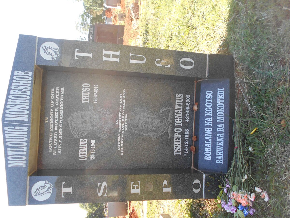 TSEPO Lorraine Thuso 1948-2019 :: THUSO Tshepo Ignatius 1968-2009