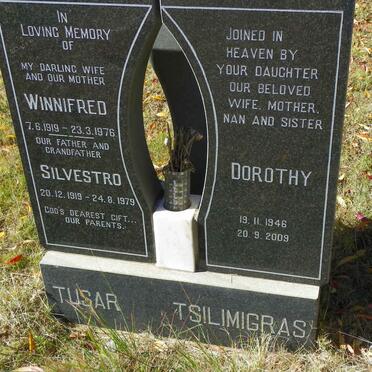 TUSAR Silvestro 1919-1979 &amp; Winnifred 1919-1976 :: TSILIMIGRAS Dorothy 1946-2009