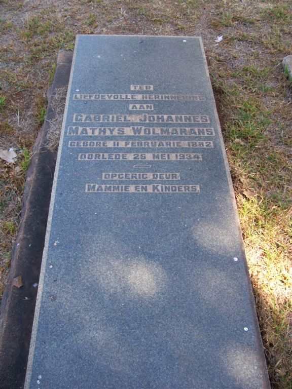 WOLMARANS Gabriel Johannes Mathys 1882-1934