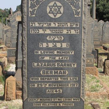 BERMAN Lazarus Barney -1917