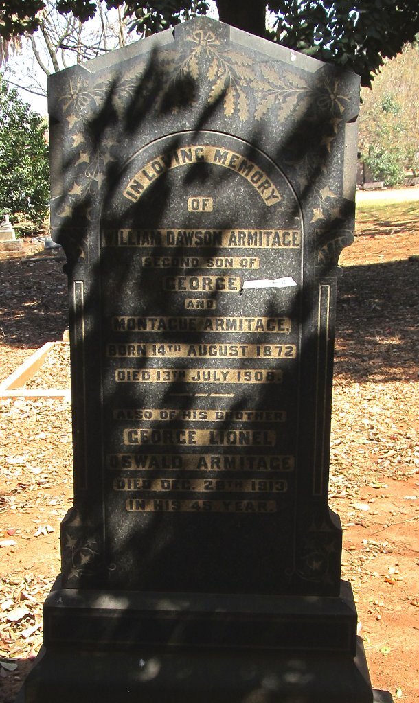 ARMITAGE William Dawson 1872-1908 :: ARMITAGE George Lionel Oswald -1913