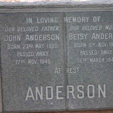 ANDERSON John 1880-1945 &amp; Betsy 1885-1946