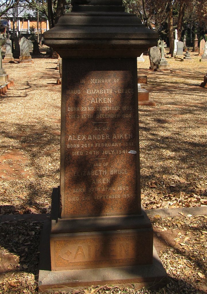 AIKEN Alexander 1861-1941 &amp; Elizabeth Bruce 1869-1954 :: AIKEN Maud Elizabeth 1903-1904