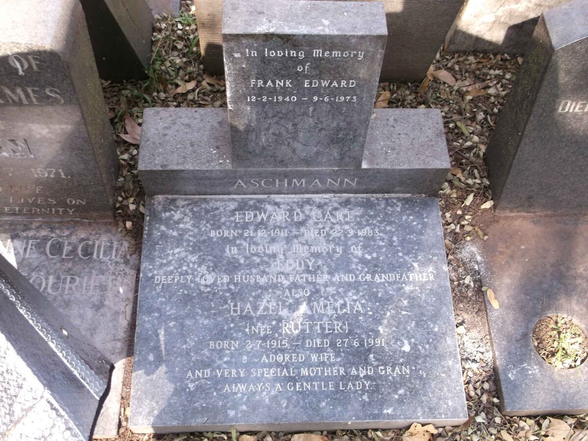 ASCHMANN Edward Carl 1911-1983 &amp; Hazel Amelia RUTTER 1915-1991 :: ASCHMANN Frank Edward 1940-1973 _1