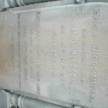BEER Marie Willemmena, de 1864-1896 :: DE BEER Katie Annie ?-1896 :: DE BEER Mathew John ?-1896