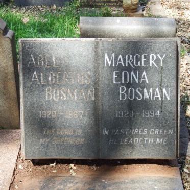 BOSMAN Abel Albertus 1920-1967 &amp; Margery Edna 1920-1994