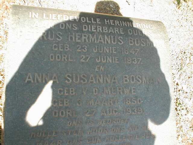 BOSMAN Petrus Hermanus 1847-1937 &amp; Anna Susanna VAN DER MERWE 1850-1939