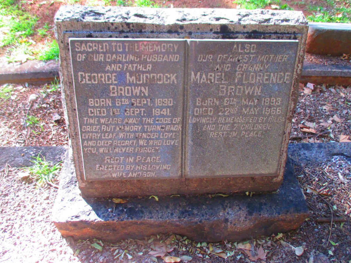 BROWN George Murdock 1890-1941 & Mabel Florence 1893-1966