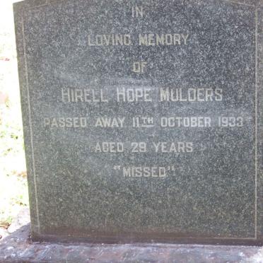 MULDERS Hirell Hope -1933
