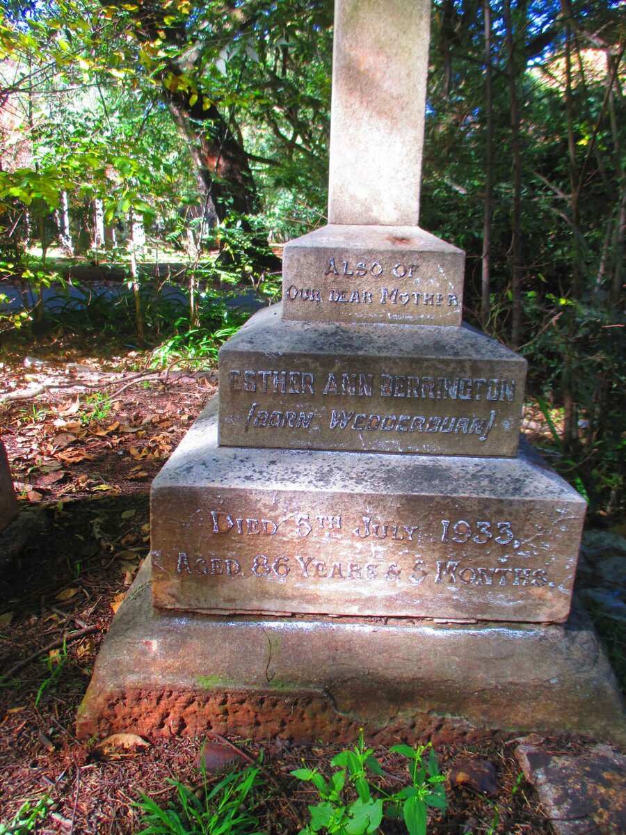 BERRINGTON Esther Ann nee WEDDERBURN -1933