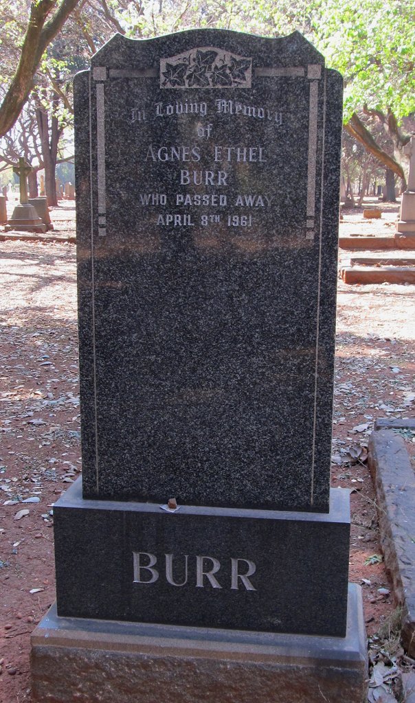 BURR Agnes Ethel -1961