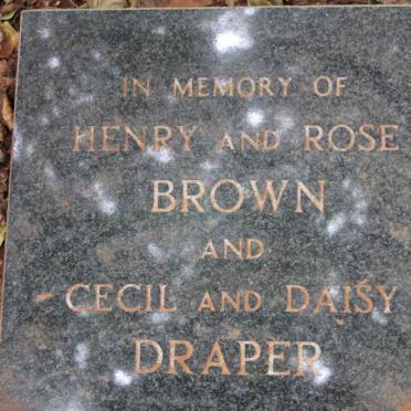 BROWN Henry &amp; Rose :: DRAPER Cecil &amp; Daisy