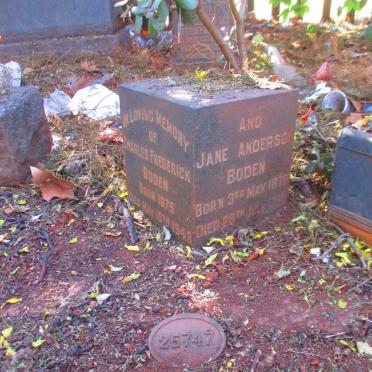 BODEN Charles Frederick 1875-1943 & Jane Anderson 1878-1958