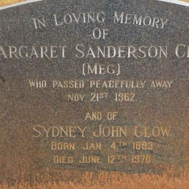 CLOW Sydney John 1883-1970 &amp; Margaret Sanderson -1962