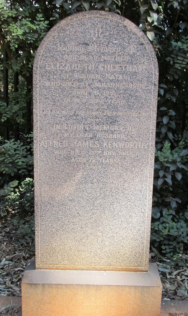 CHEETHAM Elizabeth -1910 :: KENWORTHY Alfred James -1943