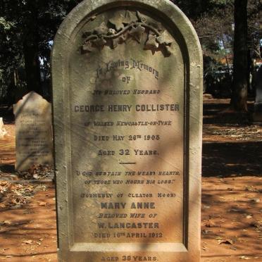COLLISTER George Henry -1903 :: LANCASTER Mary Ann -1912