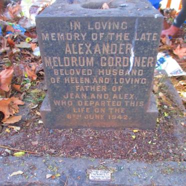 CORDINER Alexander Meldrum  -1942