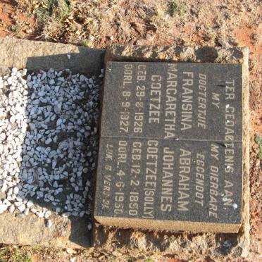 COETZEE Abraham Johannes 1850-1950 :: COETZEE Fransina Margaretha 1926-1927