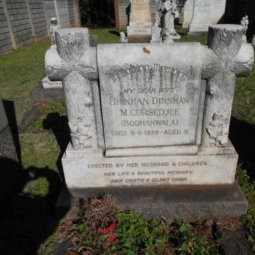 CURSEDJEE Bhikhan Dinshaw M. nee BODHANWALA -1939
