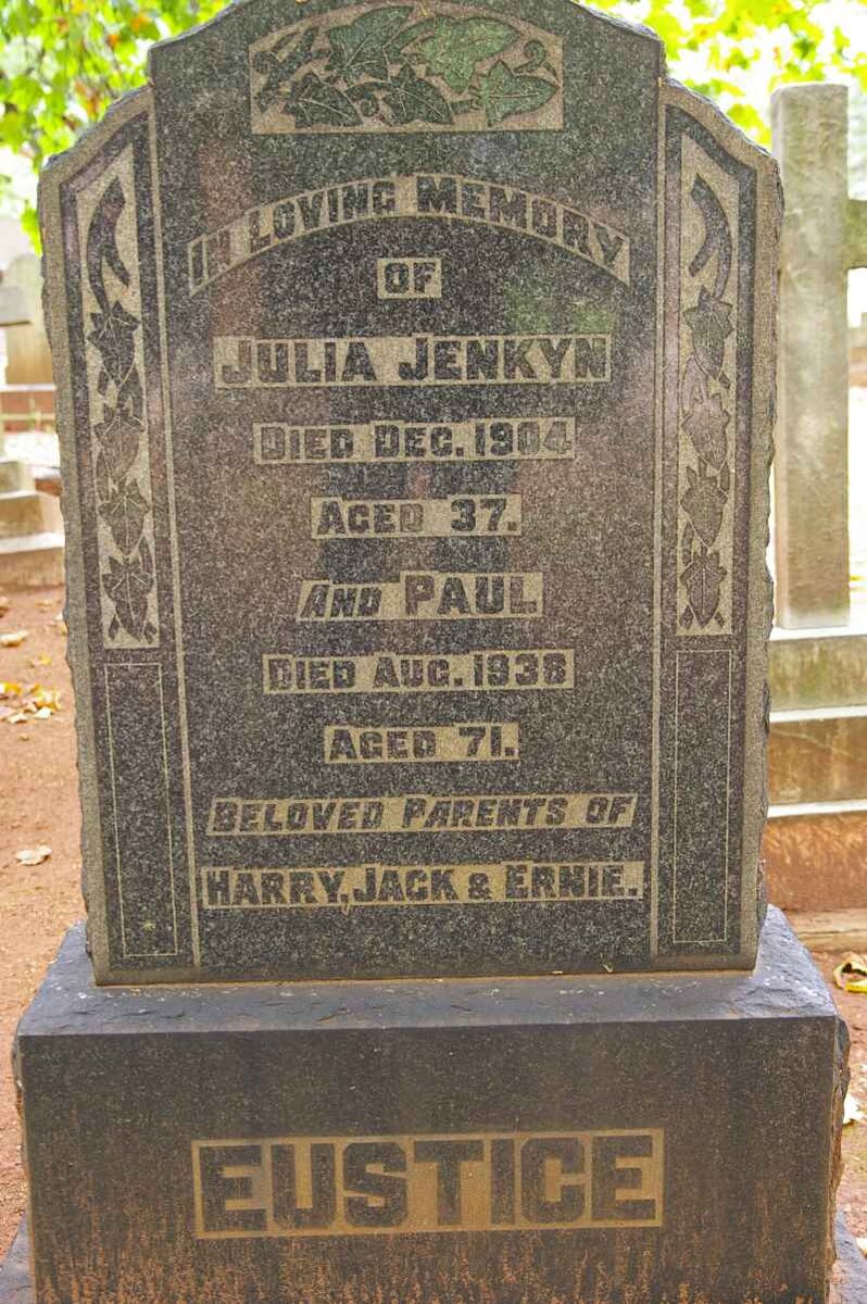 EUSTICE Paul -1938 &amp; Julia Jenkyn -1904