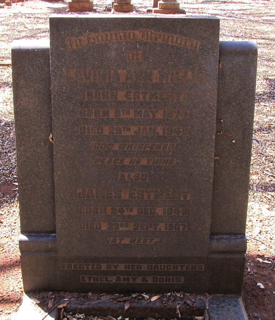ESTMENT James 1849-1907 :: WILLIS Lavina Ann nee ESTMENT 1874-1948