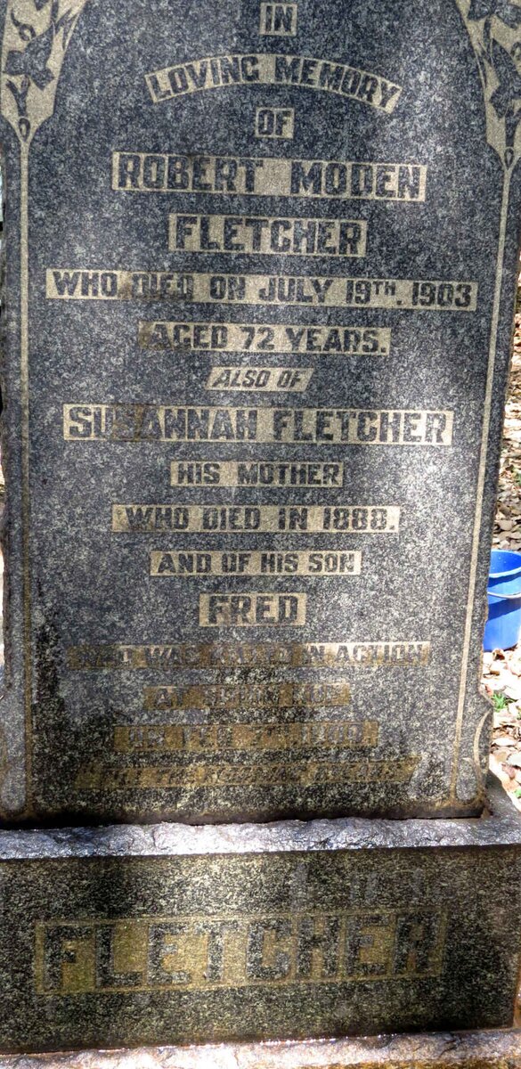 FLETCHER Susannah -1888 :: FLETCHER Robert Moden -1903 :: FLETCHER Fred -1900