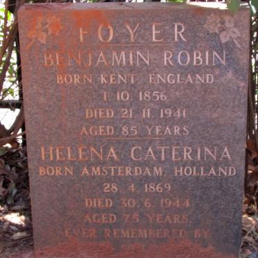 FOYER Benjamin Robin 1856-1941 &amp; Helena Caterina 1869-1944