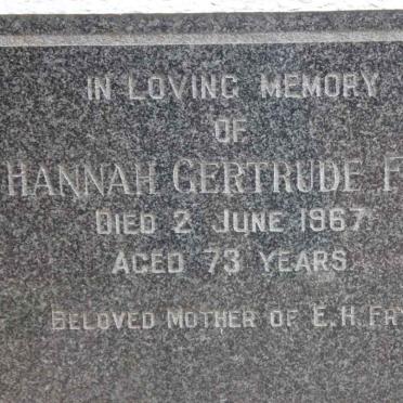 FRY Hannah Gertrude -1967