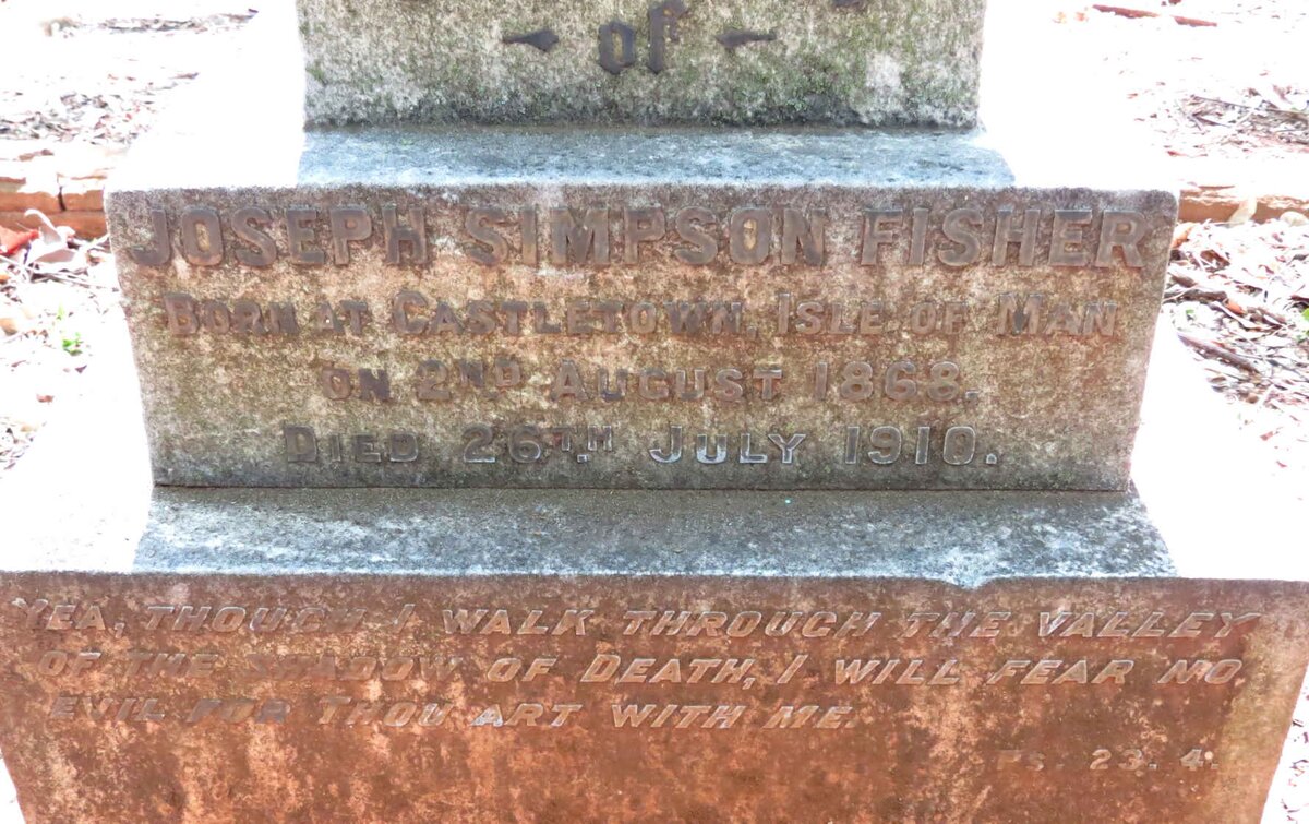 FISHER Joseph Simon 1868-1910