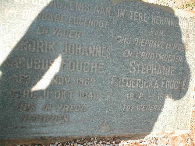 FOUCHE Cedrik Johannes Jacobus 1863-1940 &amp; Stephanie Fredericka 1878-1963